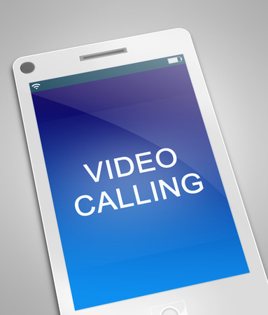 Illustration depicting a phone with a video call concept.の写真素材
