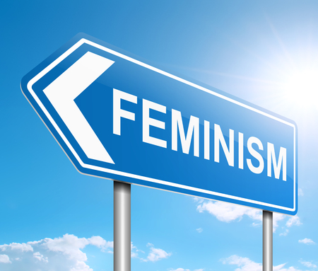 Illustration depicting a sign with a feminism concept.の写真素材