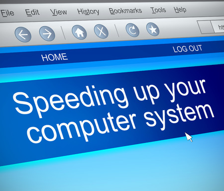 3d Illustration depicting a computer screen capture with a speeding up computer concept.の写真素材