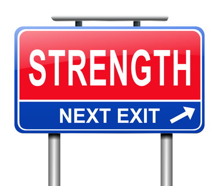 3d Illustration depicting a sign with a strength concept.の写真素材