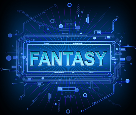 3d Illustration depicting abstract blue printed circuit board components with a fantasy concept.の写真素材