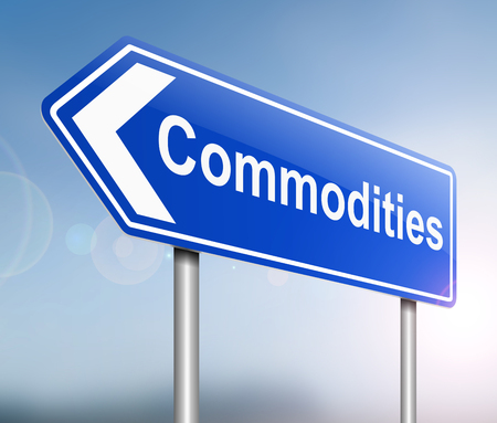 3d Illustration depicting a sign with a commodities concept.の写真素材