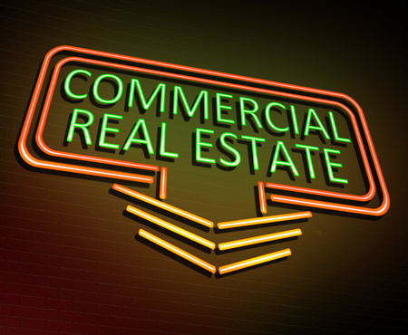 3d Illustration depicting an illuminated neon sign with a commercial real estate concept.の写真素材