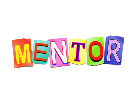 3d Illustration depicting a sign with a mentor concept.の写真素材