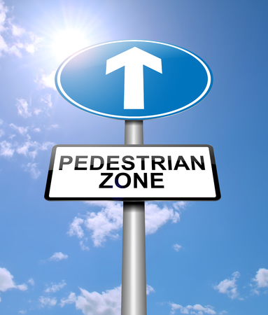 3d Illustration depicting a sign with a pedestrian zone concept.の写真素材