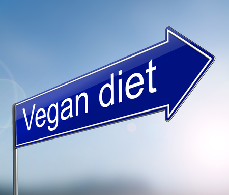 3d Illustration depicting a sign with a vegan concept.の写真素材