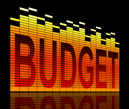 3d Illustration depicting abstract graphic equalizer levels with a budget concept.の写真素材