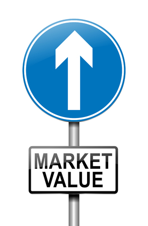 Illustration depicting a sign with a market value concept.の写真素材