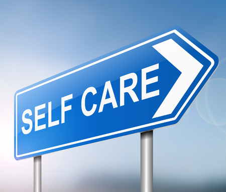 Illustration depicting a sign with a self care concept.の写真素材