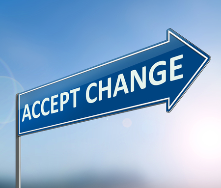 3d Illustration depicting a sign with an accepting change concept.の写真素材