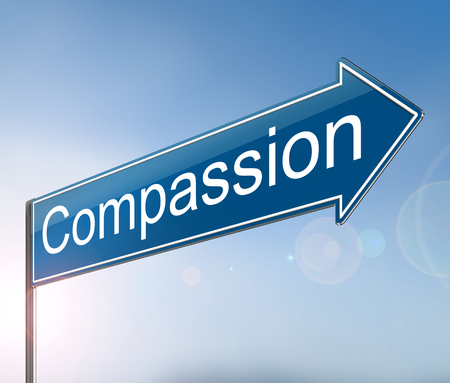 3d Illustration depicting a sign with a compassion concept.の写真素材