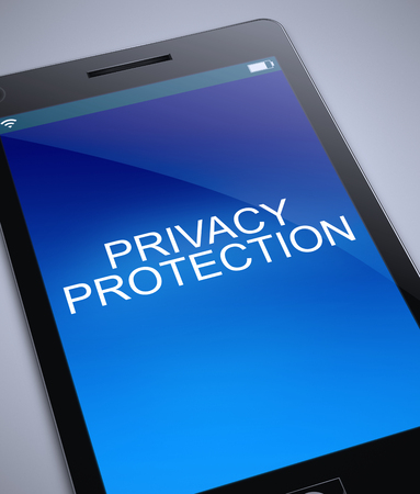 3d Illustration depicting a phone with a privacy protection concept.の写真素材