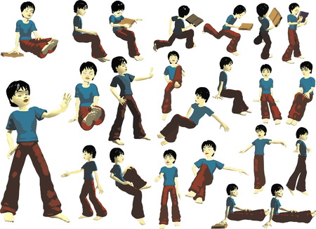 23 vector girls resting のイラスト素材