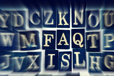 Different moving black blocks with bright letters, three in focus