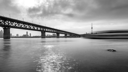 Wuhan Yangtze River Bridgeの写真素材