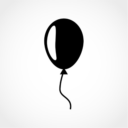 Birthday air balloon with rope or ribbon symbol. Balloon sign Icon Isolated on White Backgroundのイラスト素材