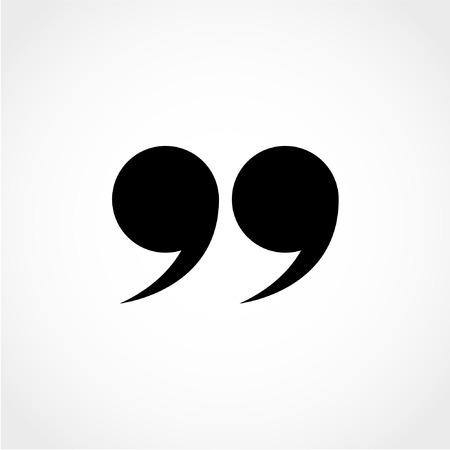Quotation mark symbol. Double quotes at the end of words Quote sign Icon Isolated on White...