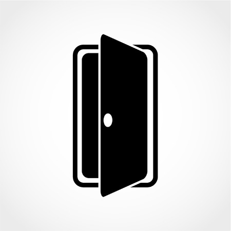 Enter or exit symbol. Internal door. Door sign Icon Isolated on White Backgroundのイラスト素材