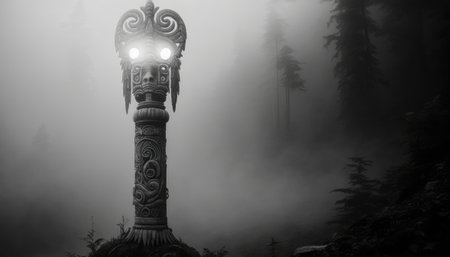 The Staff of Mysticism. A Gateway to the Unknown. Image generated using generative AI technologyの素材