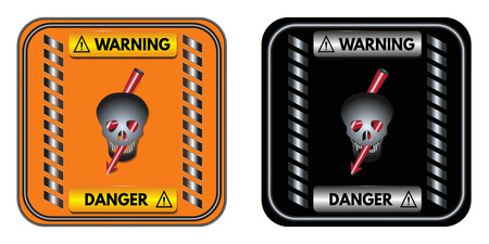 Two warning signs on different background. Vector illustration.のイラスト素材
