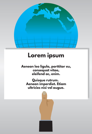 Hand with the announcement. Vector illustration . Elements for design.のイラスト素材