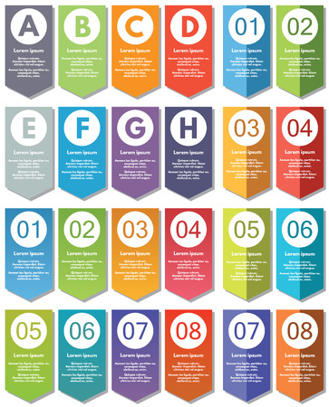 Collection of infographics elements. #21. Can be used for banners, presentations, websites, brochures, diagrams, graphs, flyers, number options etc.のイラスト素材