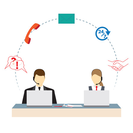 Call center. Support service. Concept. Elements for design.のイラスト素材