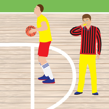 Basketball player and referee with whistle. Basketball. Sport.のイラスト素材