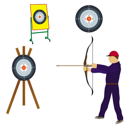 Shooter with bow and target. Sports archery.のイラスト素材