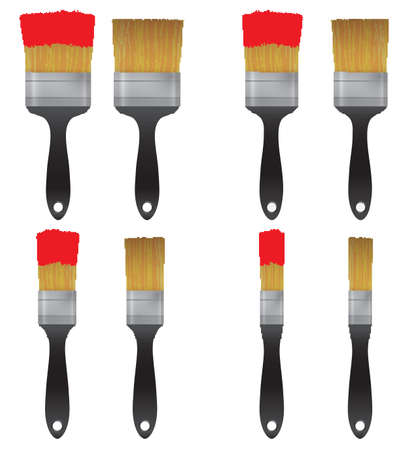 Paint brush set. Tool. Painting tool. Tool for repair and design.のイラスト素材