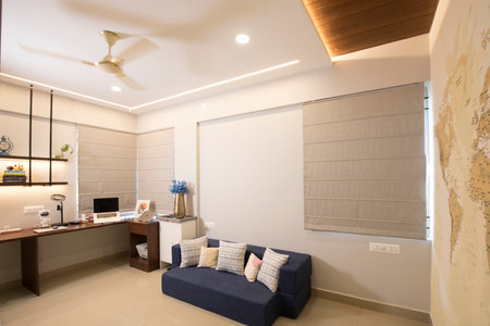 Interior of a modern living room, note shallow depth of field
