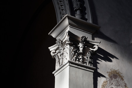 Elements of Italian architecture situated in church in Florenceの写真素材