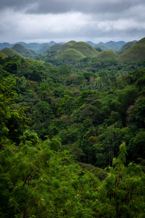 Impressive and Famous Chocolate Mountains of Bohol Island, Philippines.