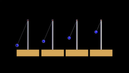 An illustration of a balance scale on a black background with copy space.