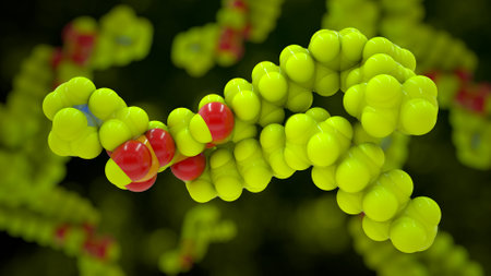 Molecular model of a difluoride molecule. 3D renderingの写真素材
