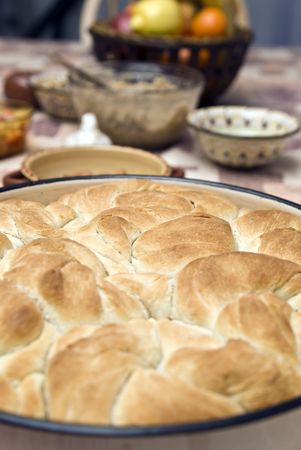 Home-made Christmas breadの写真素材