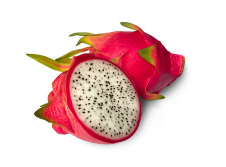 Full dragon fruit isolated on white backgroundの写真素材