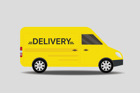 Online delivery service concept, Fast delivery van.Vector illustrationのイラスト素材