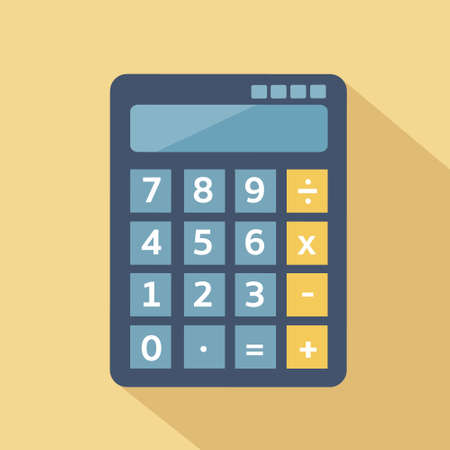 calculator vector icon With Long Shadowのイラスト素材