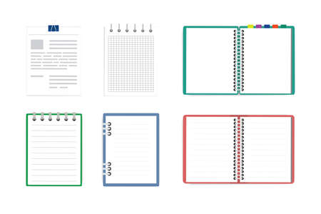vector illustration of realistic notebooks  isolated on white background.のイラスト素材