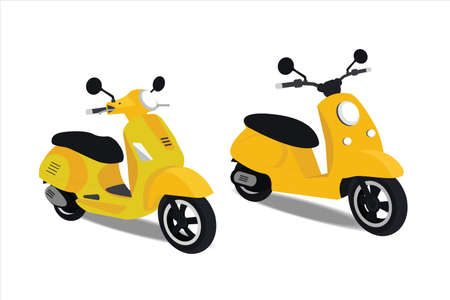 Delivery service by scooter. Online delivery service concept.のイラスト素材