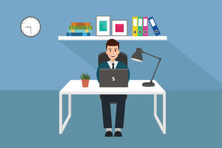 student learning online at home,e-learning.のイラスト素材