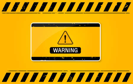 Industrial Yellow lines on a black background with warning signのイラスト素材