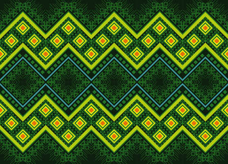 Geometric ethnic pattern vector background. seamless pattern traditional, Design for background, wallpaper, Batik, fabric, carpet, clothing, wrapping, and textile.colorful ethnic pattern illustration.のイラスト素材