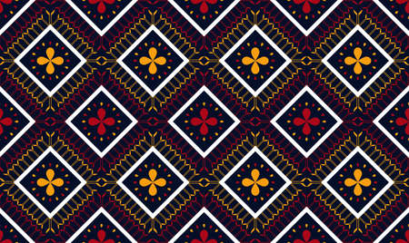 Geometric ethnic pattern vector background. seamless pattern traditional, Design for background, wallpaper, Batik, fabric, carpet, clothing, wrapping, and textile. ethnic pattern illustration.のイラスト素材