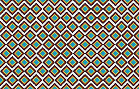 Colorful Ikat ethnic pattern vector background. seamless ikat pattern traditional, Design for background, wallpaper, Batik, fabric, carpet, clothing, wrapping, and textile.indian pattern illustration.の写真素材