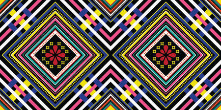 Colorful ethnic pattern vector background. seamless pattern traditional, Design for background, wallpaper, Batik, fabric, carpet, clothing, wrapping, and textile.ethnic pattern Vector illustration.の写真素材