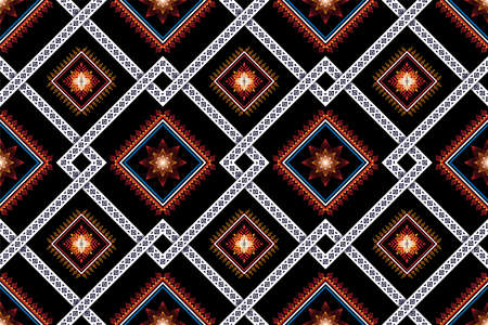 Colorful ethnic pattern vector background. seamless pattern traditional, Design for background, wallpaper, Batik, fabric, carpet, clothing, wrapping, and textile.ethnic pattern Vector illustration.の写真素材