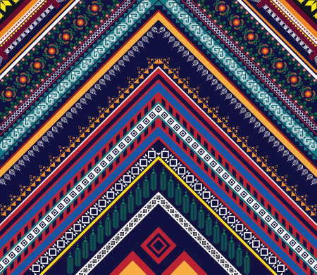 Colorful ethnic pattern vector background. seamless pattern traditional, Design for background,...
