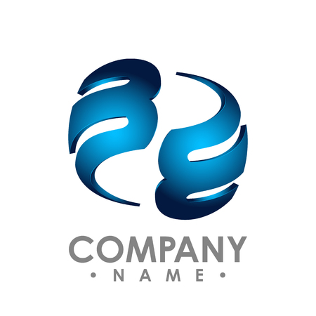 3d Initial letter B logo design template element colored blue green circle for business and company identityのイラスト素材
